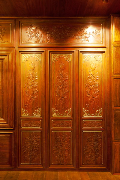 中式装修、红木整装、红木护墙板橱柜01